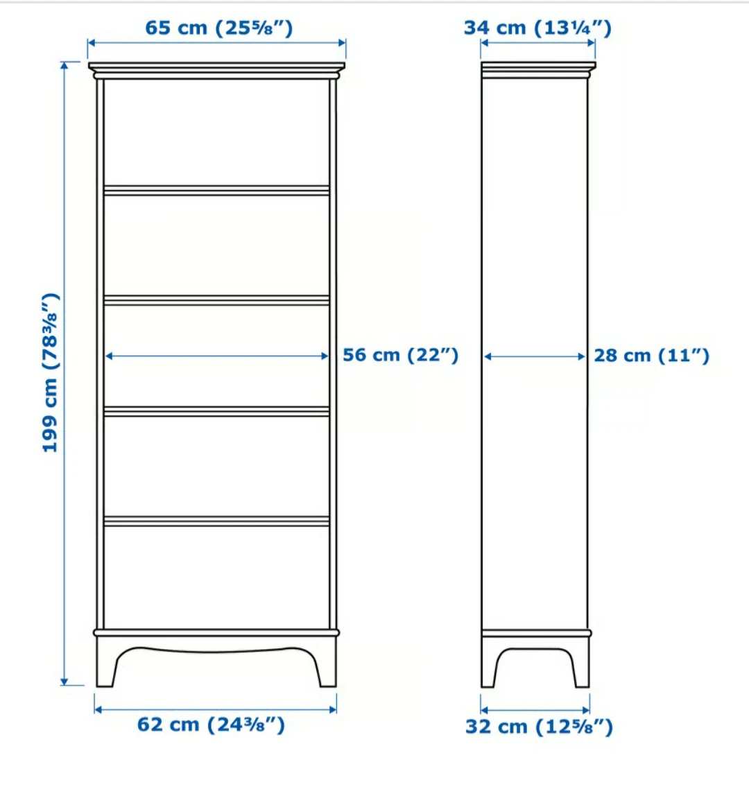Black 5-Shelf Bookcase - photo 4
