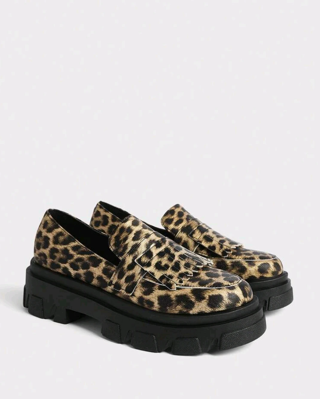 Leopard Print Platform Loafers