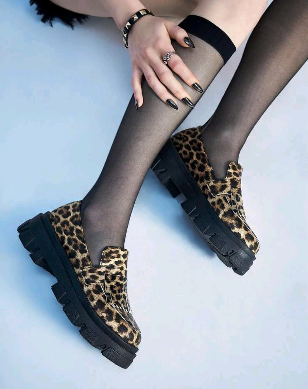 Leopard Print Platform Loafers - photo 2