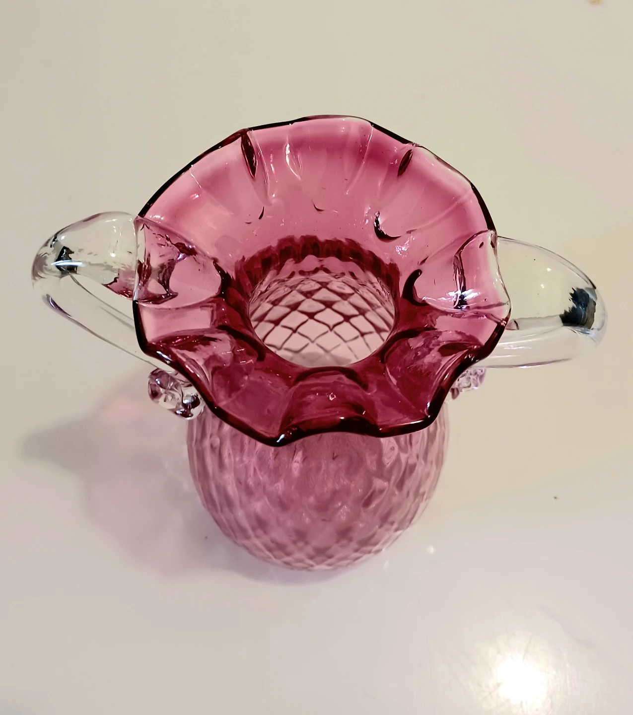 MCM Rossi Handblown Cranberry Optic Vase - photo 2