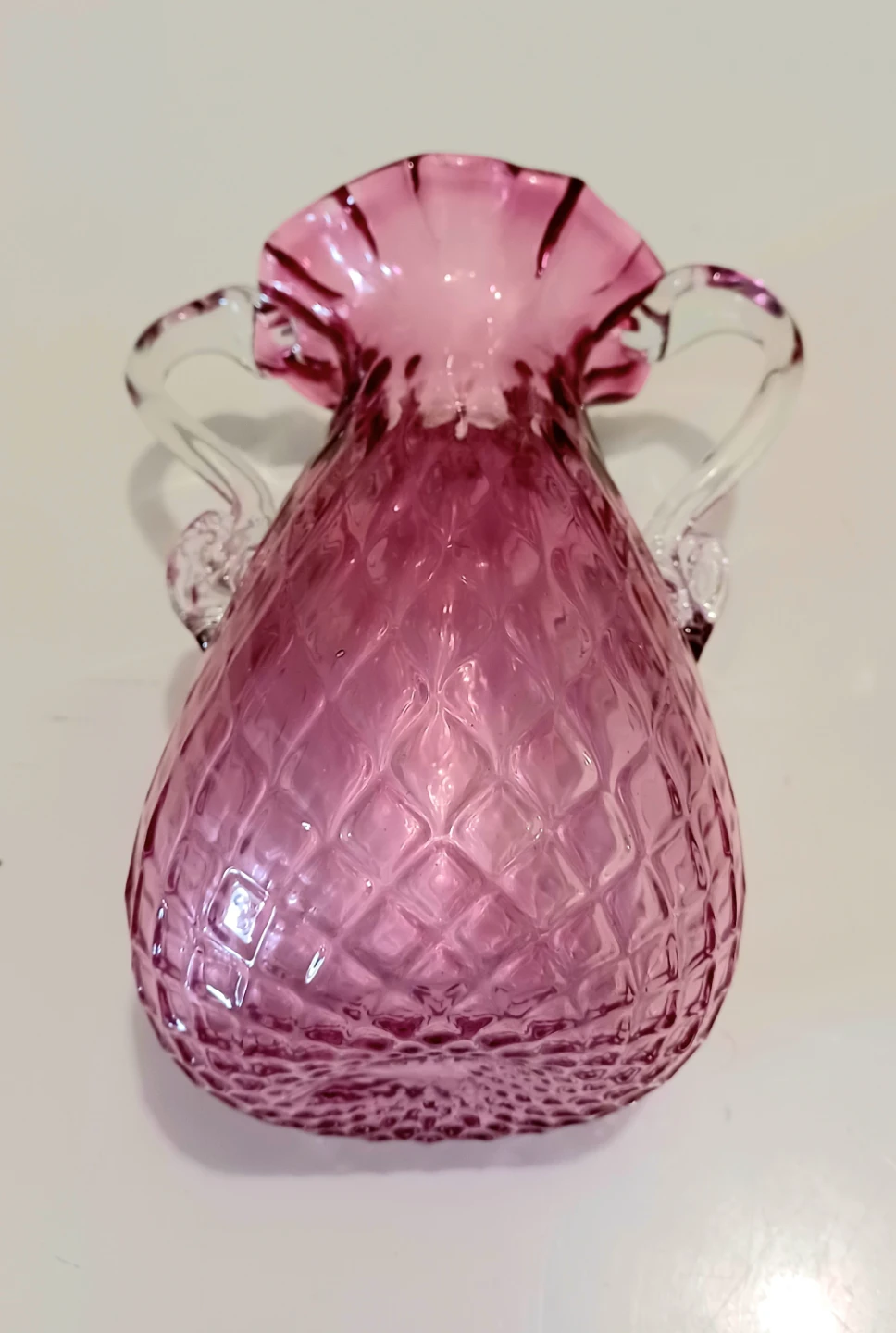 MCM Rossi Handblown Cranberry Optic Vase - photo 3