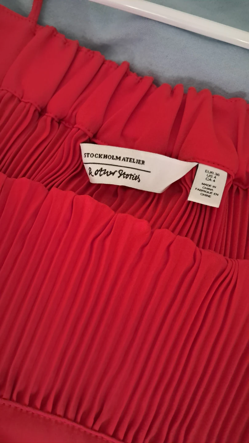 Red Pleated Maxi Dress - & Other Stories - photo 3