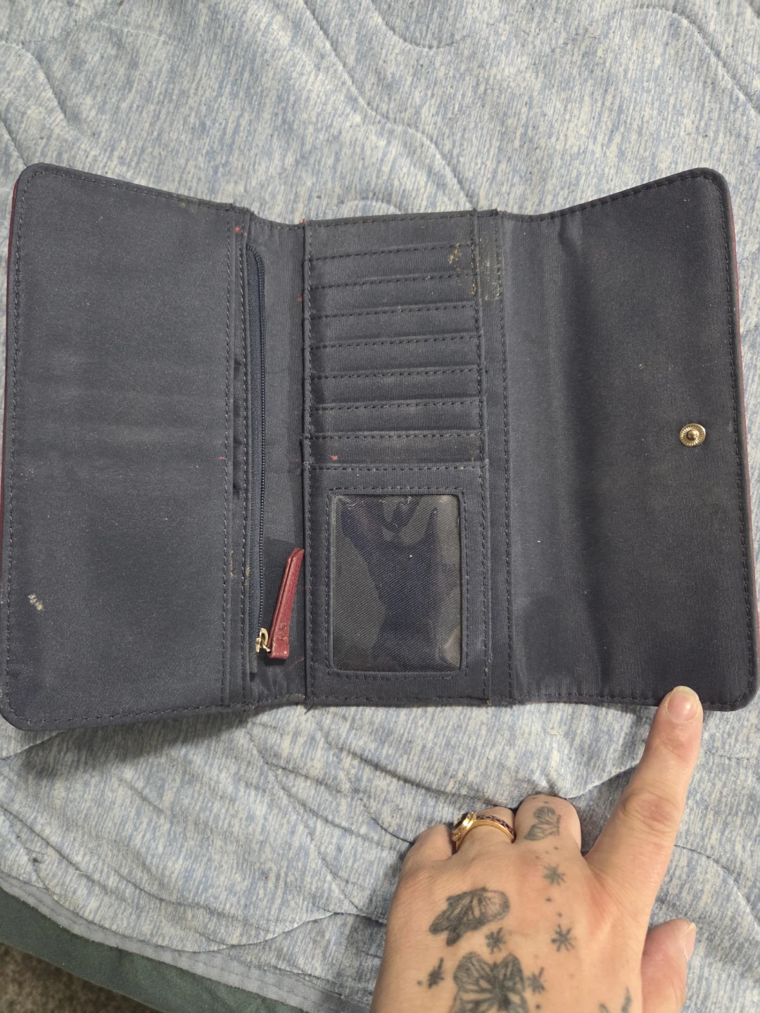 Tommy Hilfiger Women's Wallet - Burgundy with Studs - photo 3