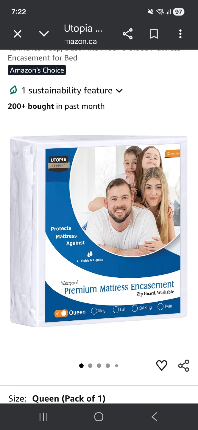 Queen size  bed frame, mattress, waterproof encasement - photo 5