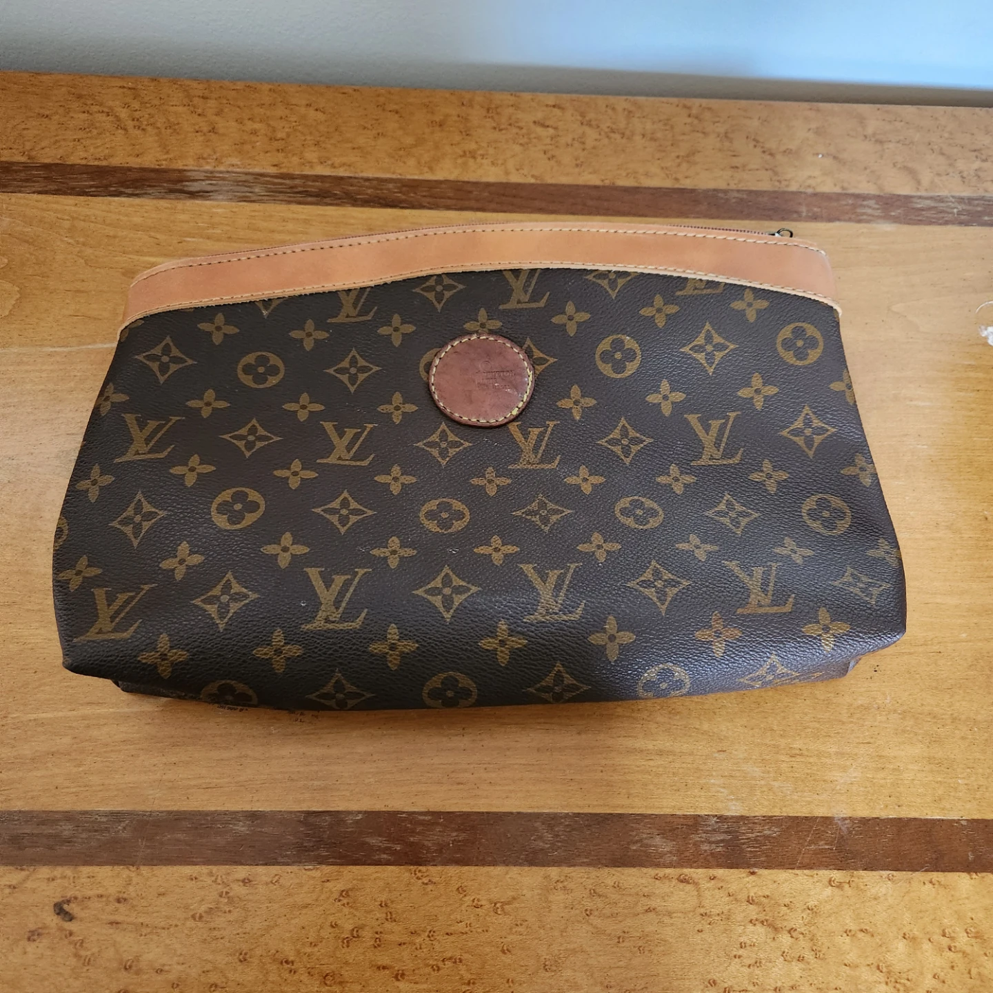 Monogram Pouch for cosmetics or toiletries