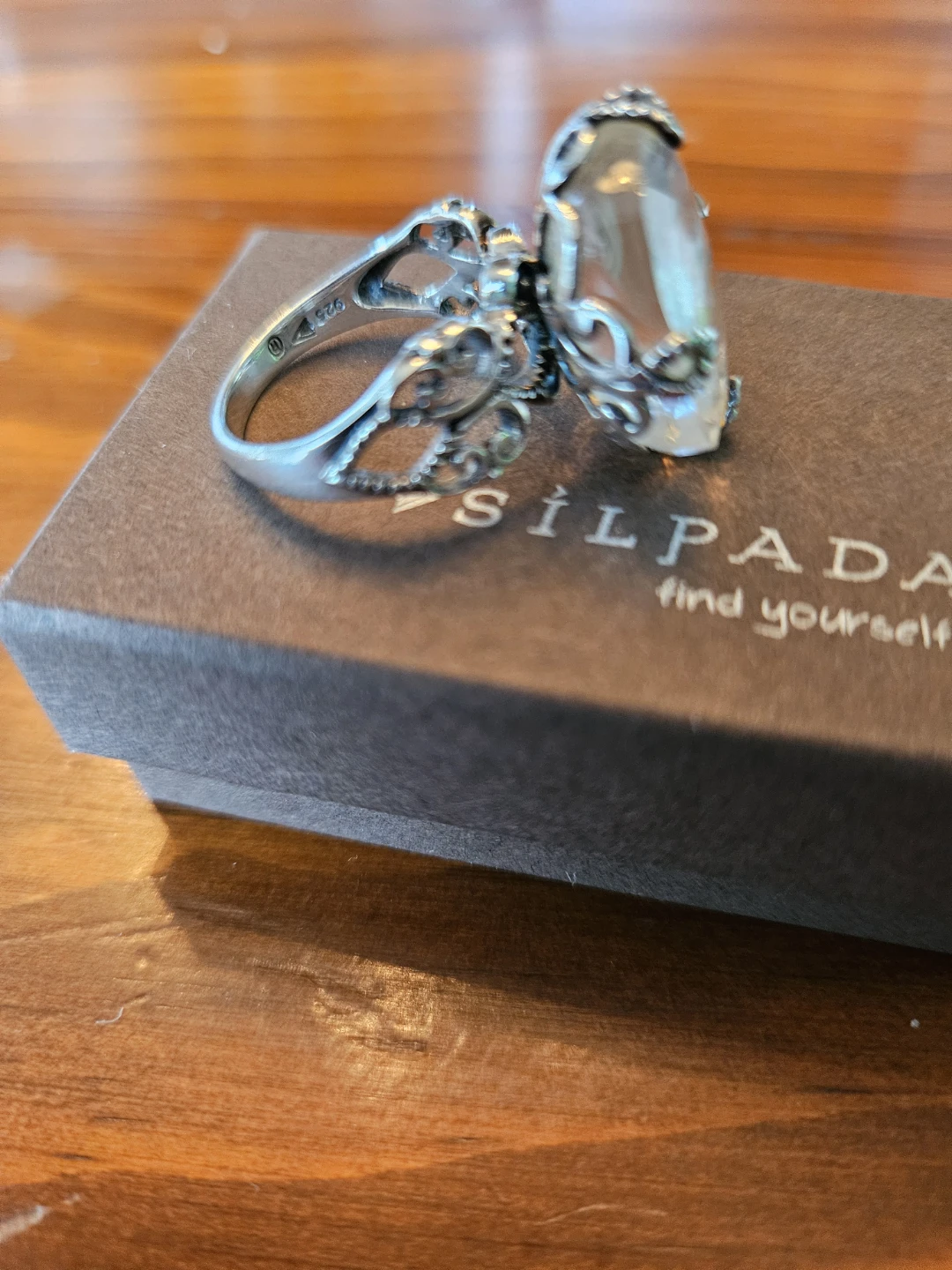 Silpada Sterling Silver Crystal Cocktail Ring - photo 3