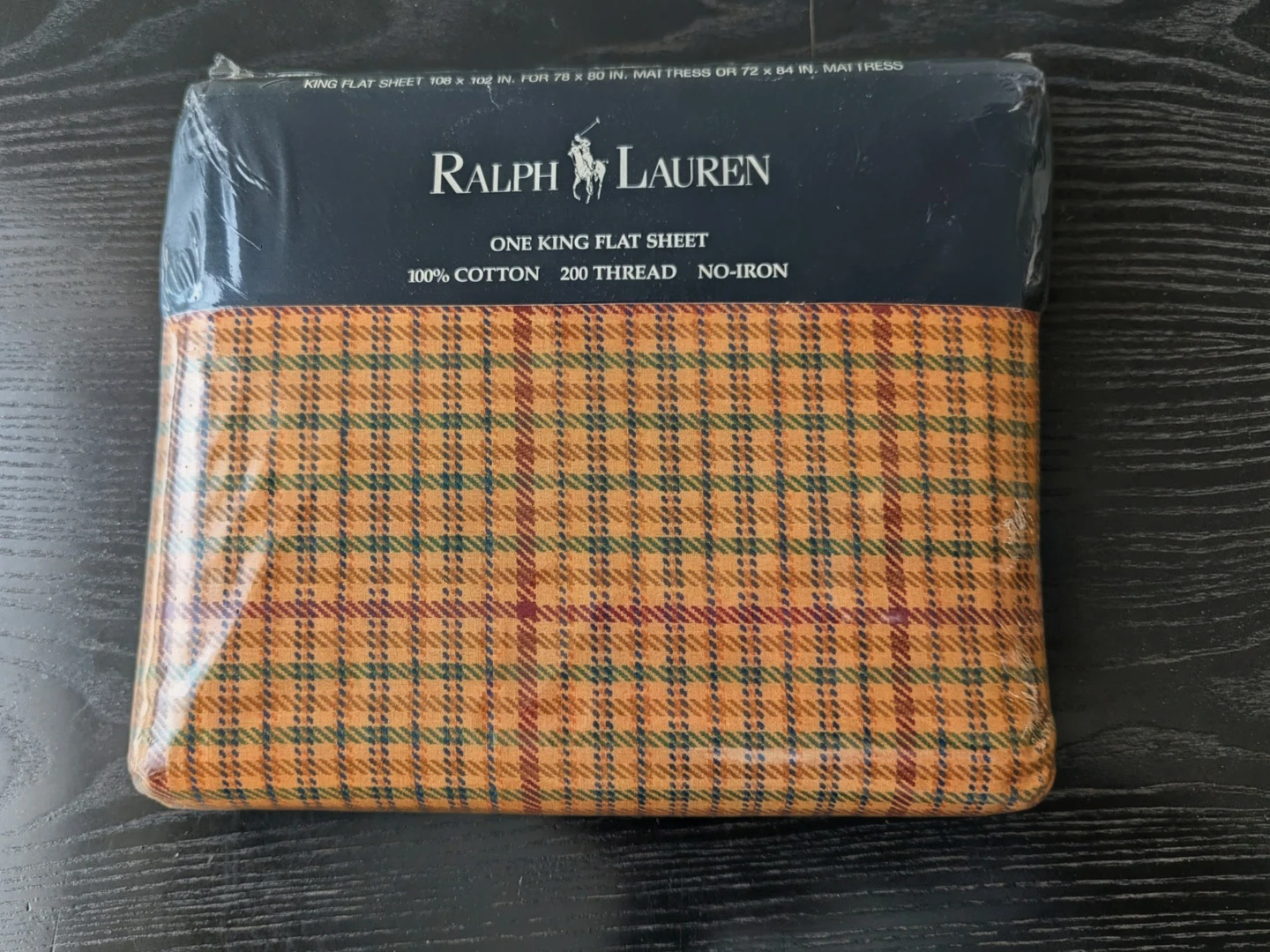 Ralph Lauren One King Flat Sheet - 100% Cotton, 200 Thread Count
