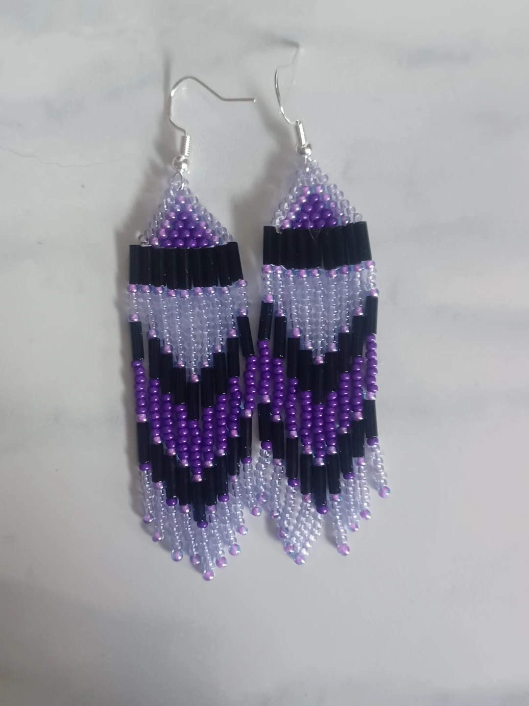 Amethyst Inspired Beaded Earrings