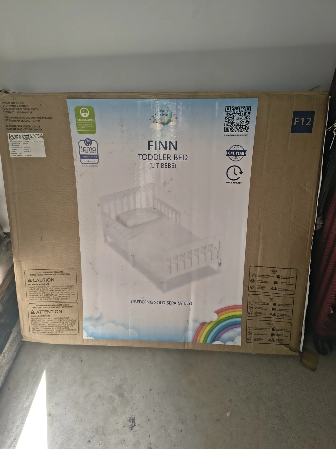 Dream On Me Finn Toddler Bed - White
