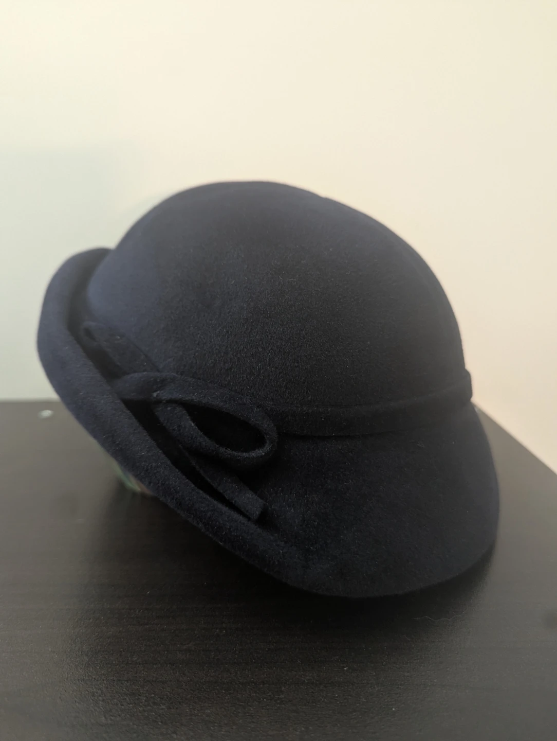 Premier "Finest Quality Imported" Dark Navy Felt Cloche Hat