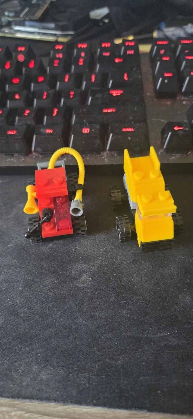 Miniature Construction Vehicles - Red & Yellow