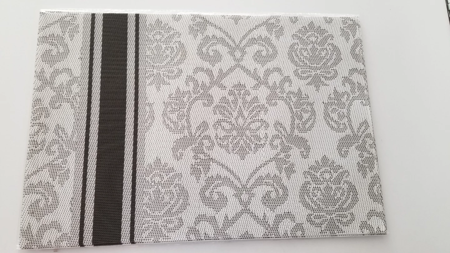 Set of 6 Placemats - Grey & White Damask Pattern - photo 4