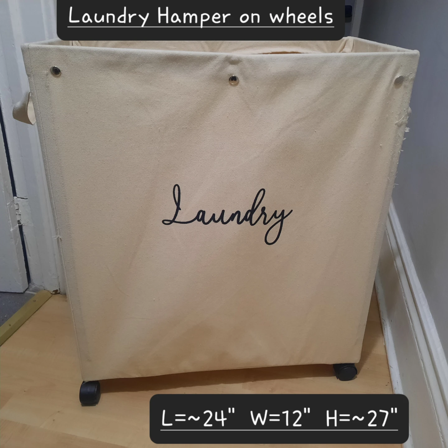 Laundry Hamper on Wheels - Beige