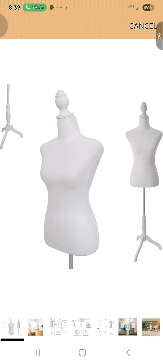 White Mannequin Dress Form with Adjustable Stand - photo 3