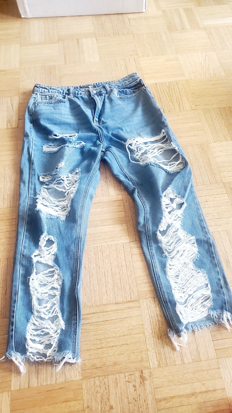 Blue Denim Distressed Jeans