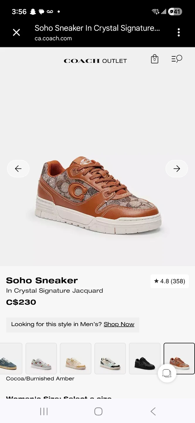 Coach Soho Sneaker in Crystal Signature Jacquard