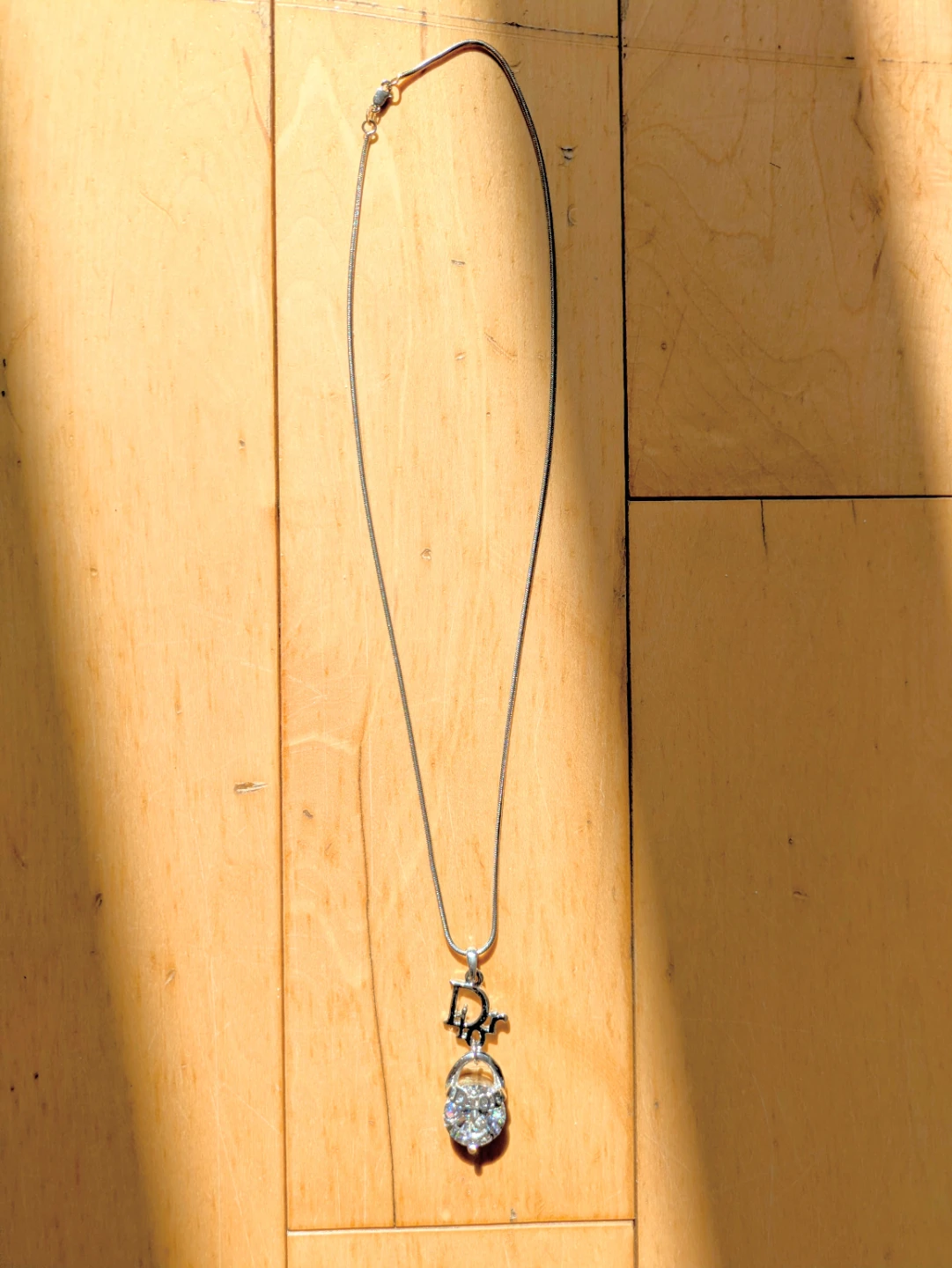 Christian Dior D Charm Pendant Necklace