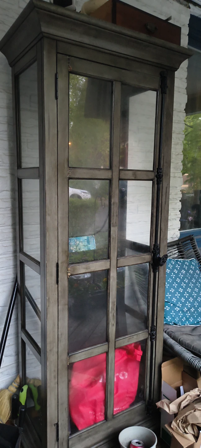Tall Display Cabinet with Glass Doors