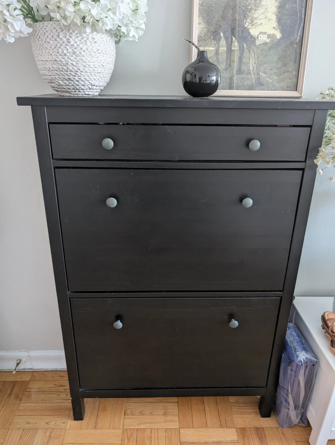 IKEA HEMNES Black Shoe Cabinet