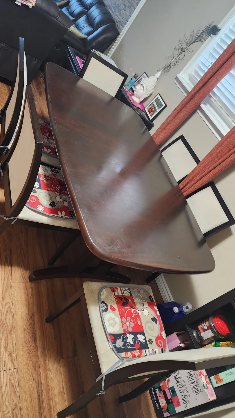 Dark Wood Dining Table with 6 Chairs - photo 4