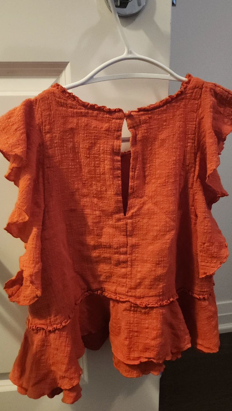 Orange Ruffle Tiered Top - photo 2