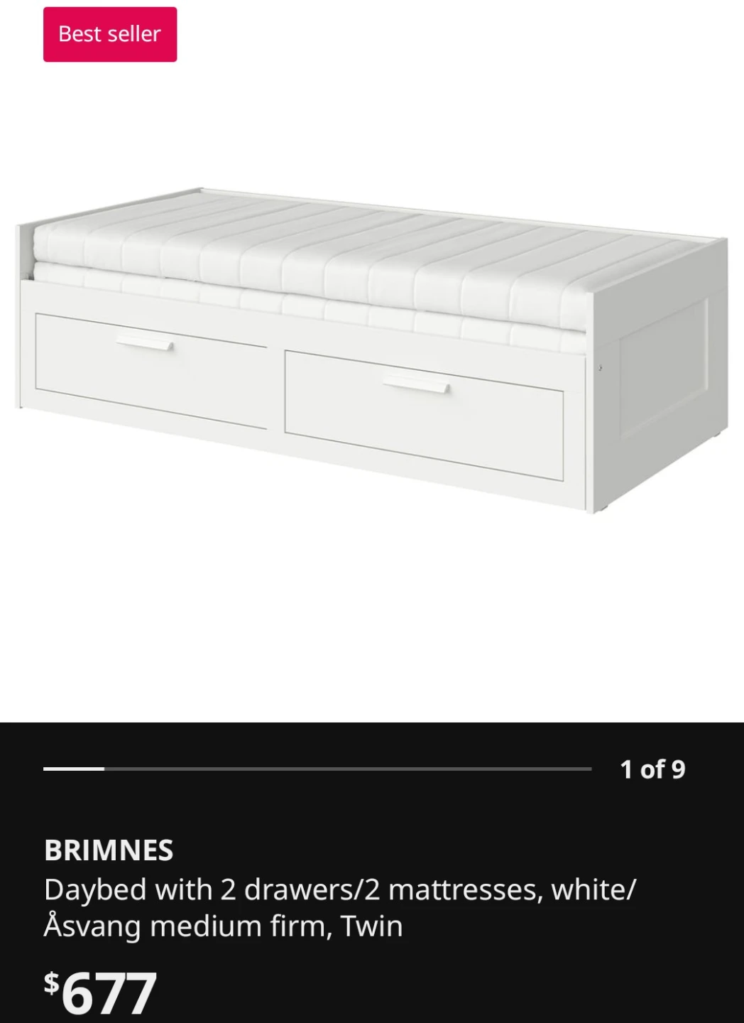 IKEA BRIMNES Daybed with 2 Drawers, Twin - photo 3
