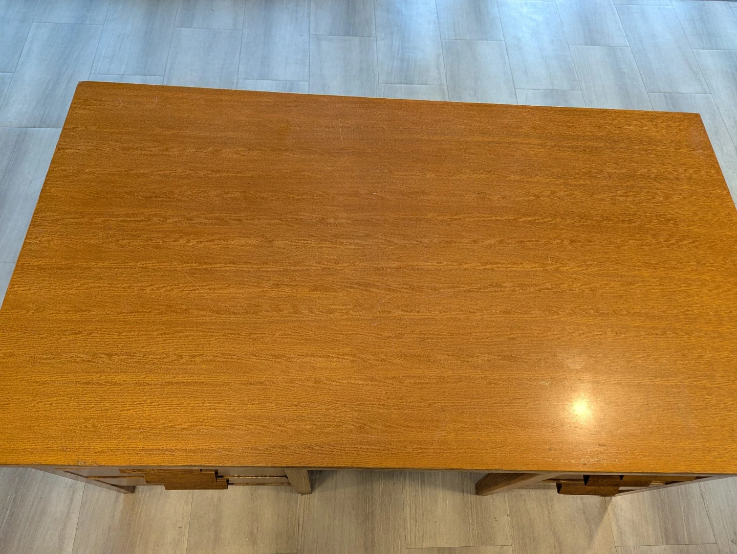 Vintage Wooden Desk with Drawers - photo 3
