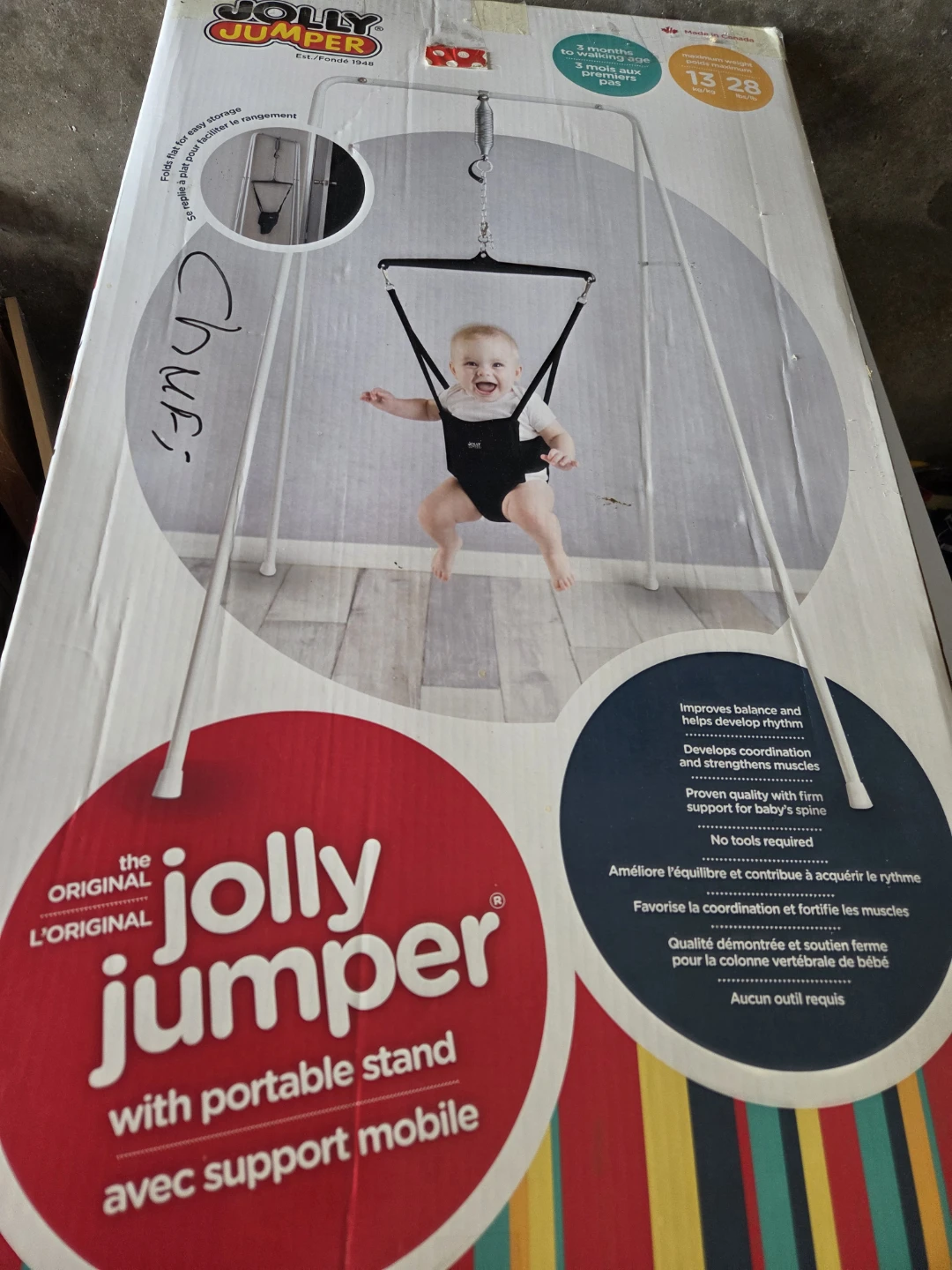 Jolly Jumper Original Baby Bouncer with Portable Stand