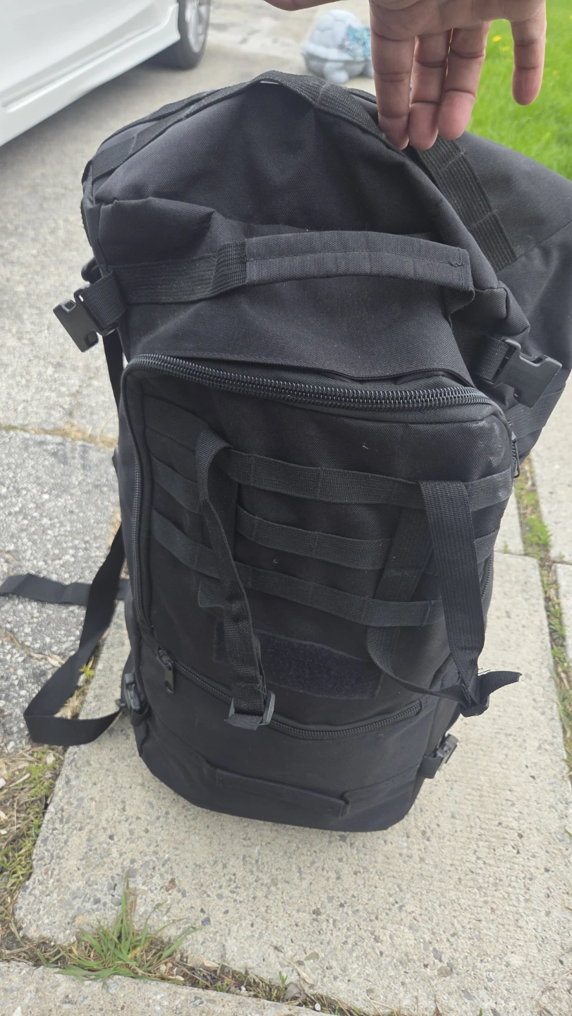 Black Tactical Backpack with rain cover - photo 4