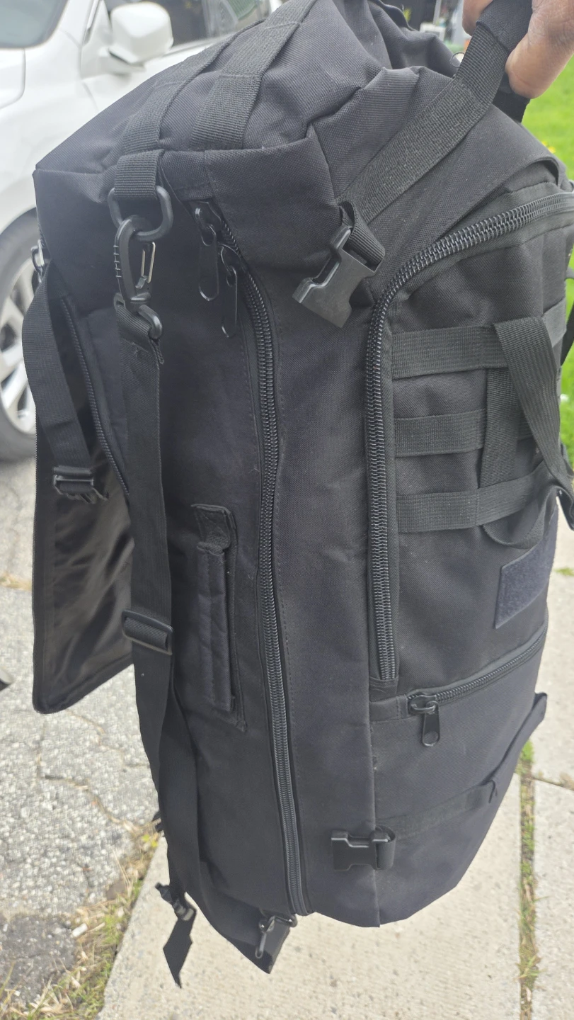 Black Tactical Backpack with rain cover - photo 5