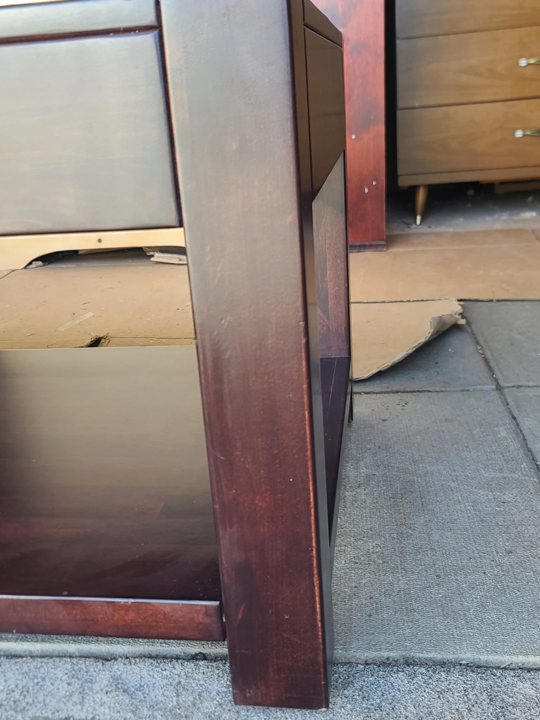 Dark Wood Coffee Table with Drawer - photo 5