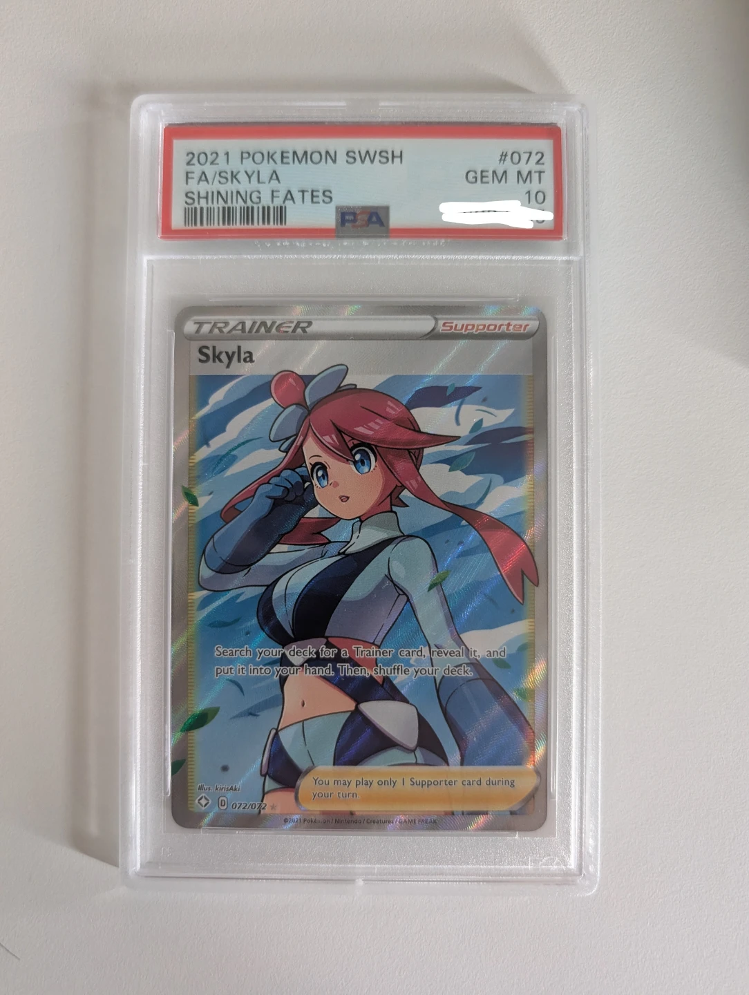 Skyla Full Art Shining Fates 72/72 PSA 10 - Pokemon