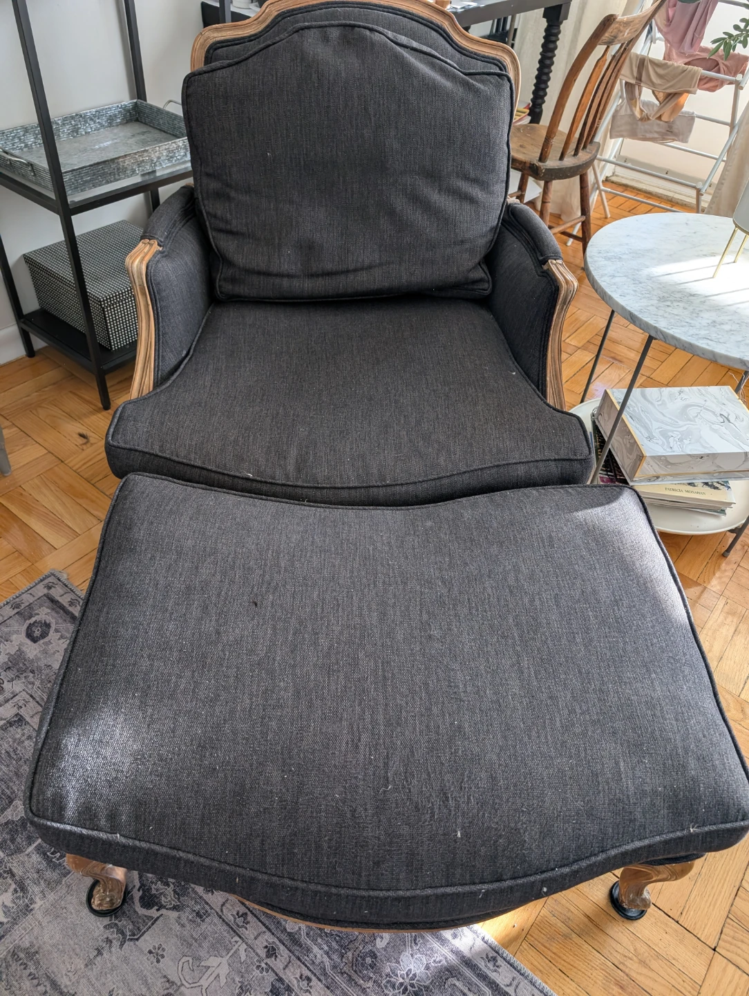 Antique Berger chair with ottoman - photo 4