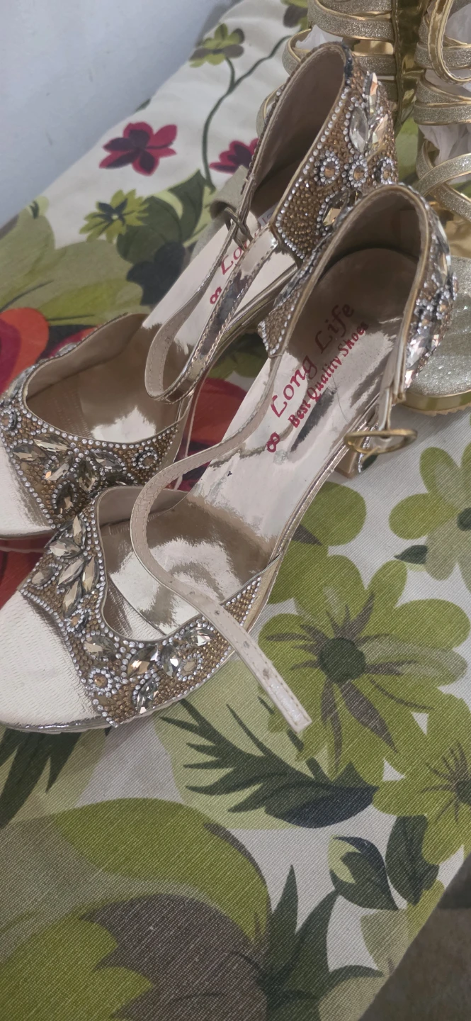 Long Life Embellished Heels (Gold & Silver)