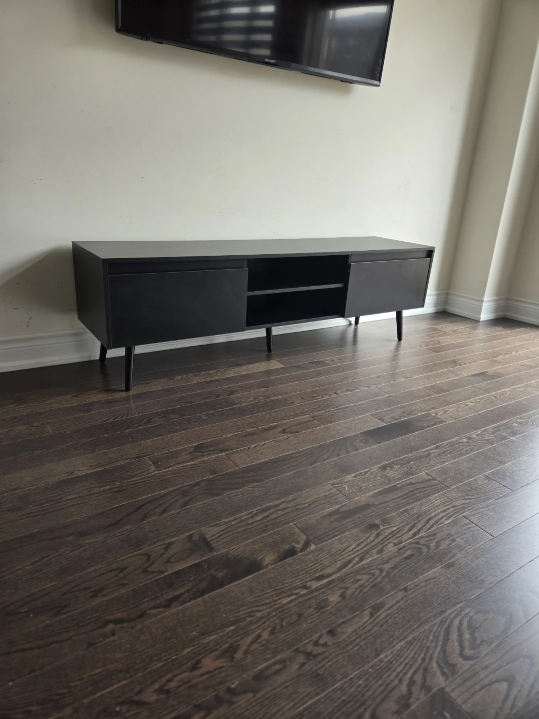 Black TV Stand Media Console - photo 3
