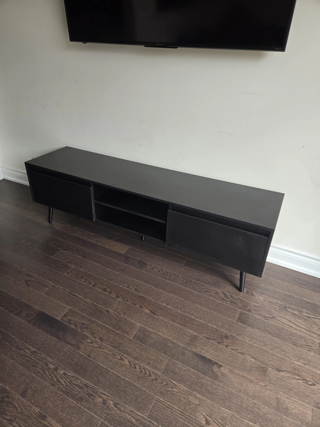 Black TV Stand Media Console - photo 4
