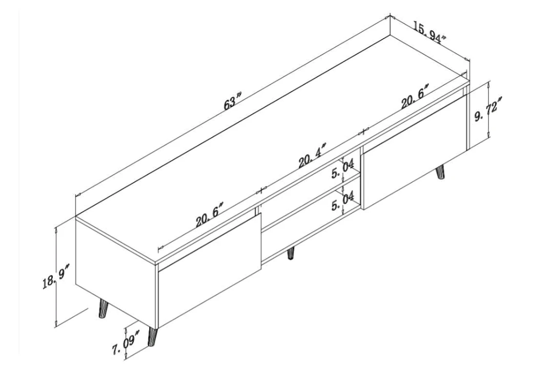 Black TV Stand Media Console - photo 5