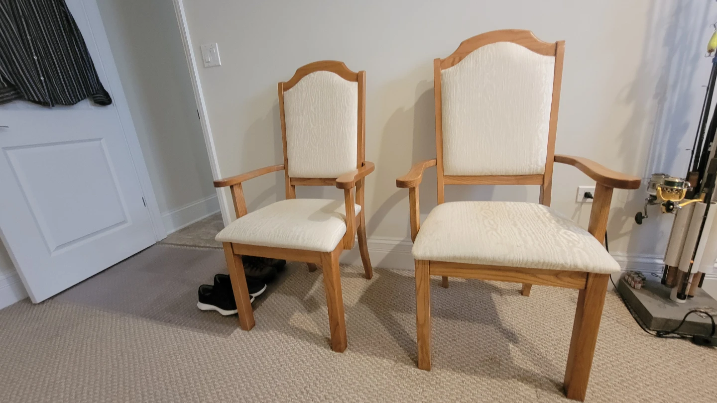 Set of 4 Wood Dining Chairs with Upholstered Seats & Backs - photo 5