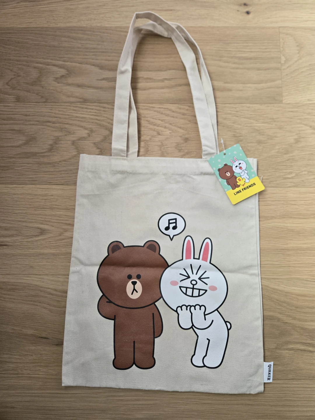 LINE FRIENDS Bear Rabbit Tote Bag
