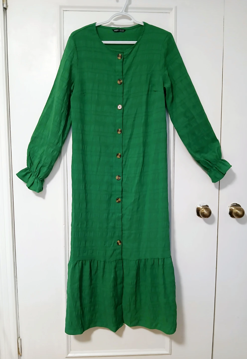 Women Medium Green Button-Up Dress