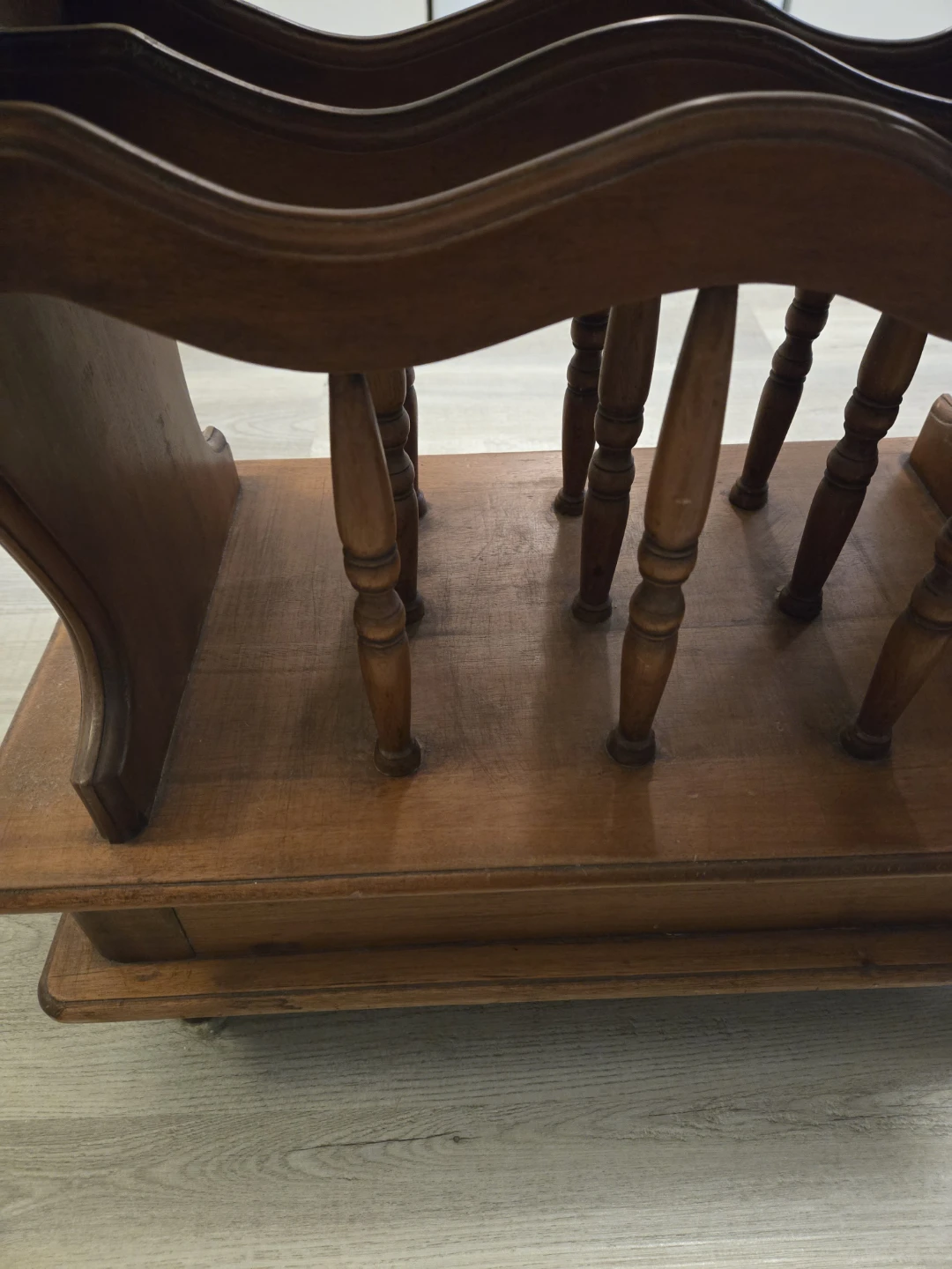 Wooden Magazine Rack Side Table with Drawer - photo 5
