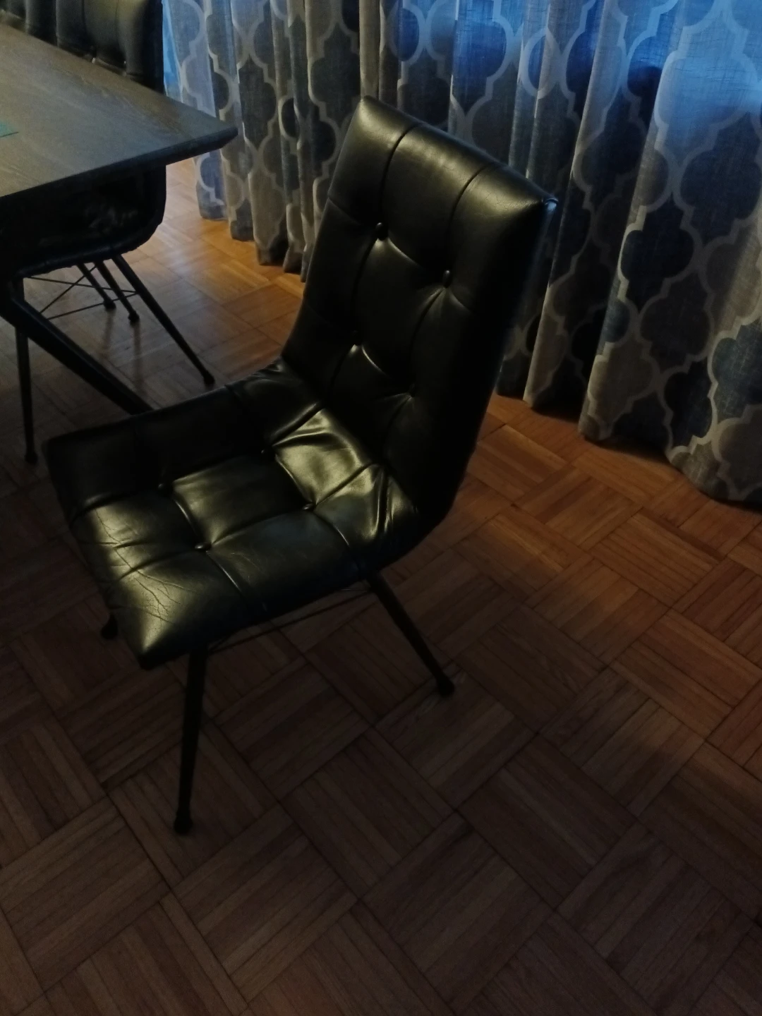 Grey dining room table and chairs and bench - photo 4