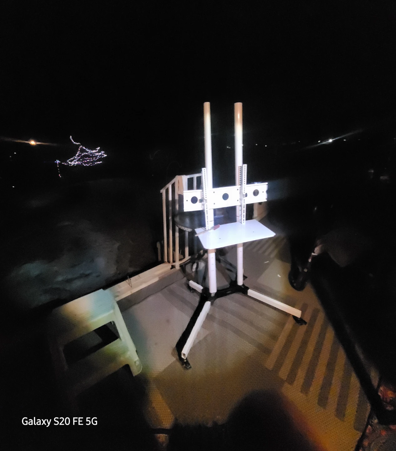 White Mobile TV Stand with Shelf - photo 3