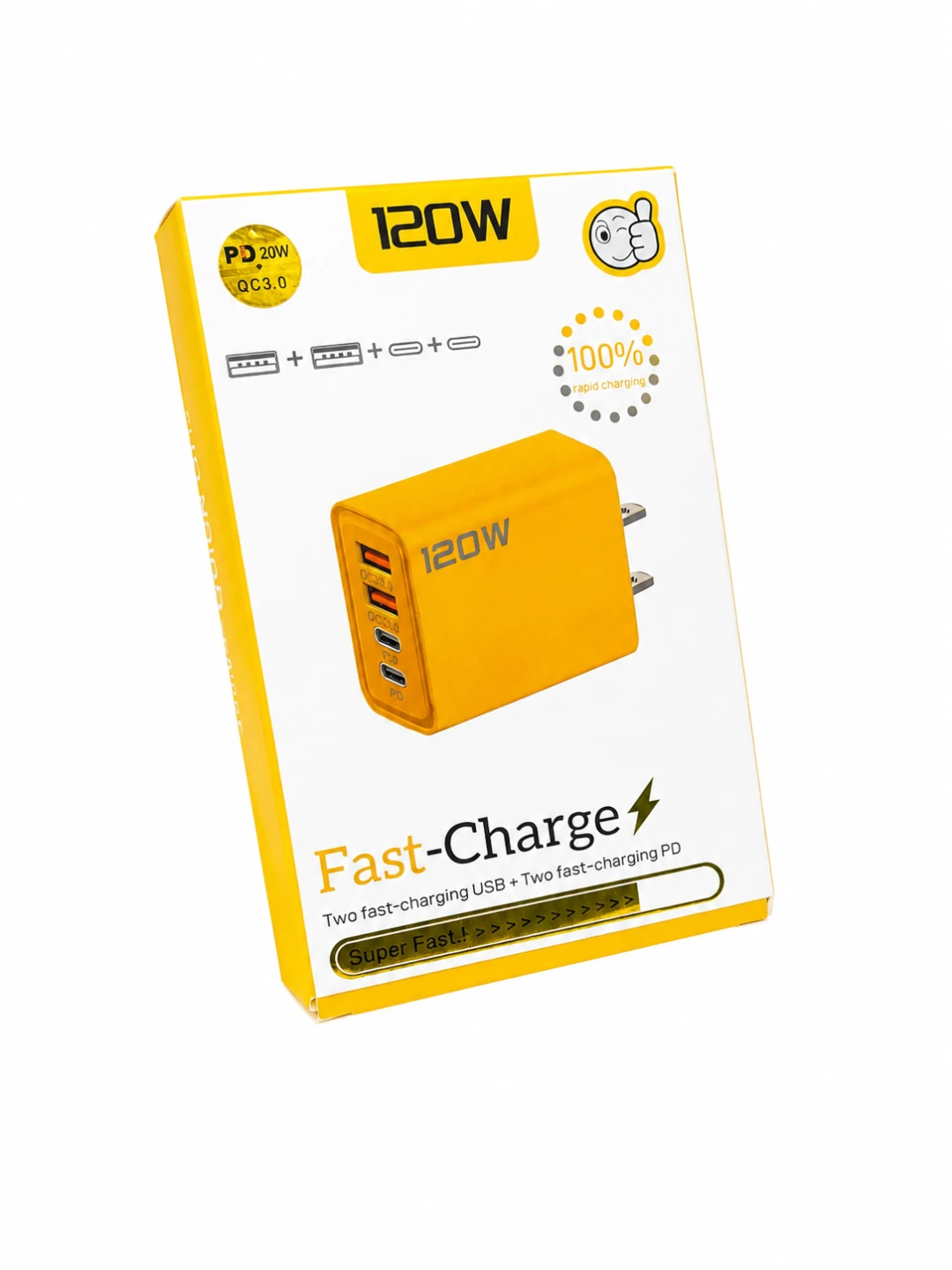 120W Fast Charging Power Adapter with 3 Ports - photo 2