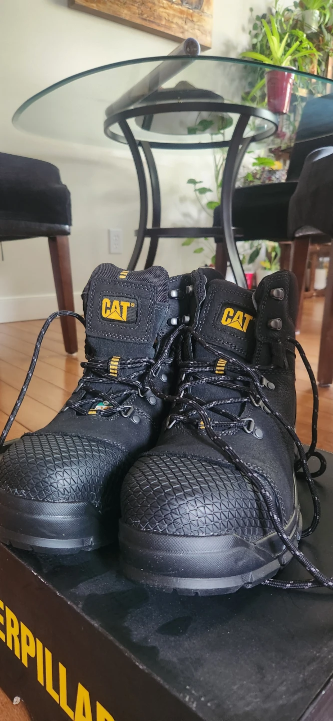 CAT Steel Toe Work Boots - Size M (US 9 Wide)