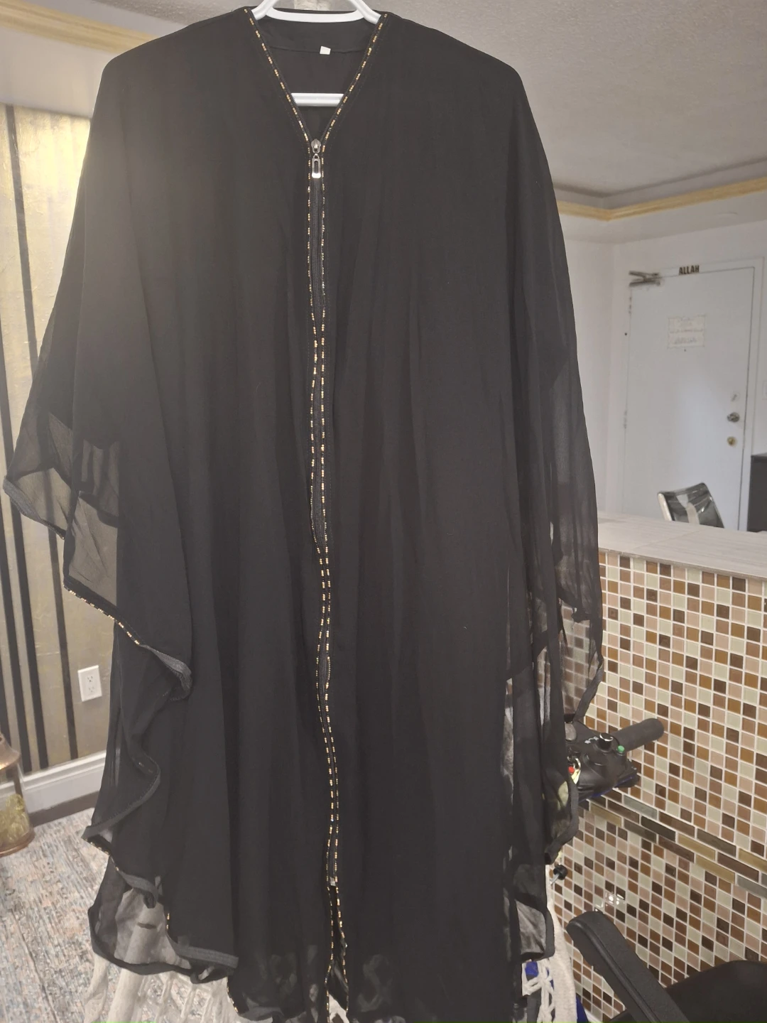 Black Abaya with Zipper FOR 8/9 YEARS GIRS