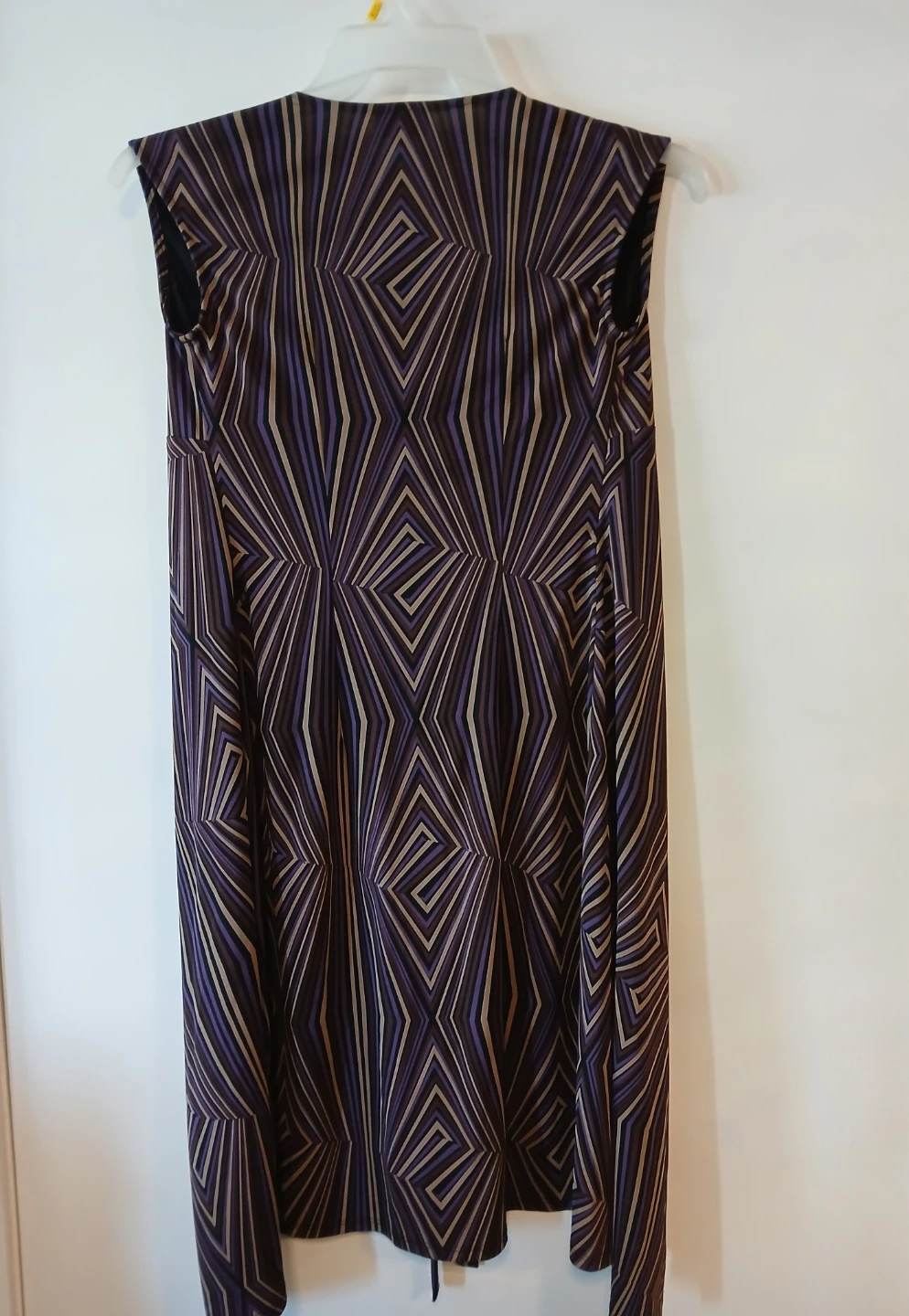 Ruby Sleeveless Geometric Print Tie-Front Long Vest - Size S - photo 2