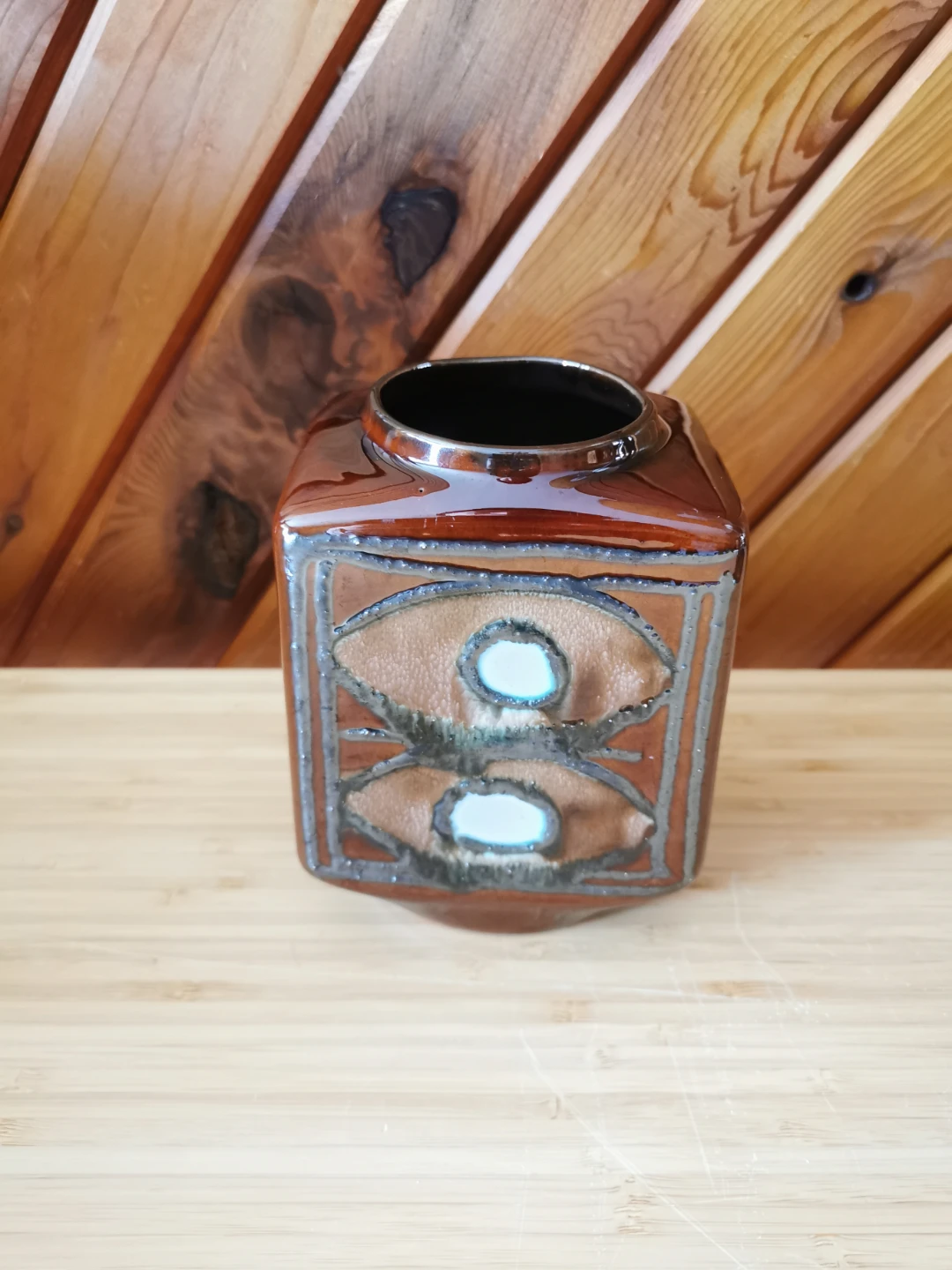 Vintage East Germany Art Pottery Vase MCM - photo 4