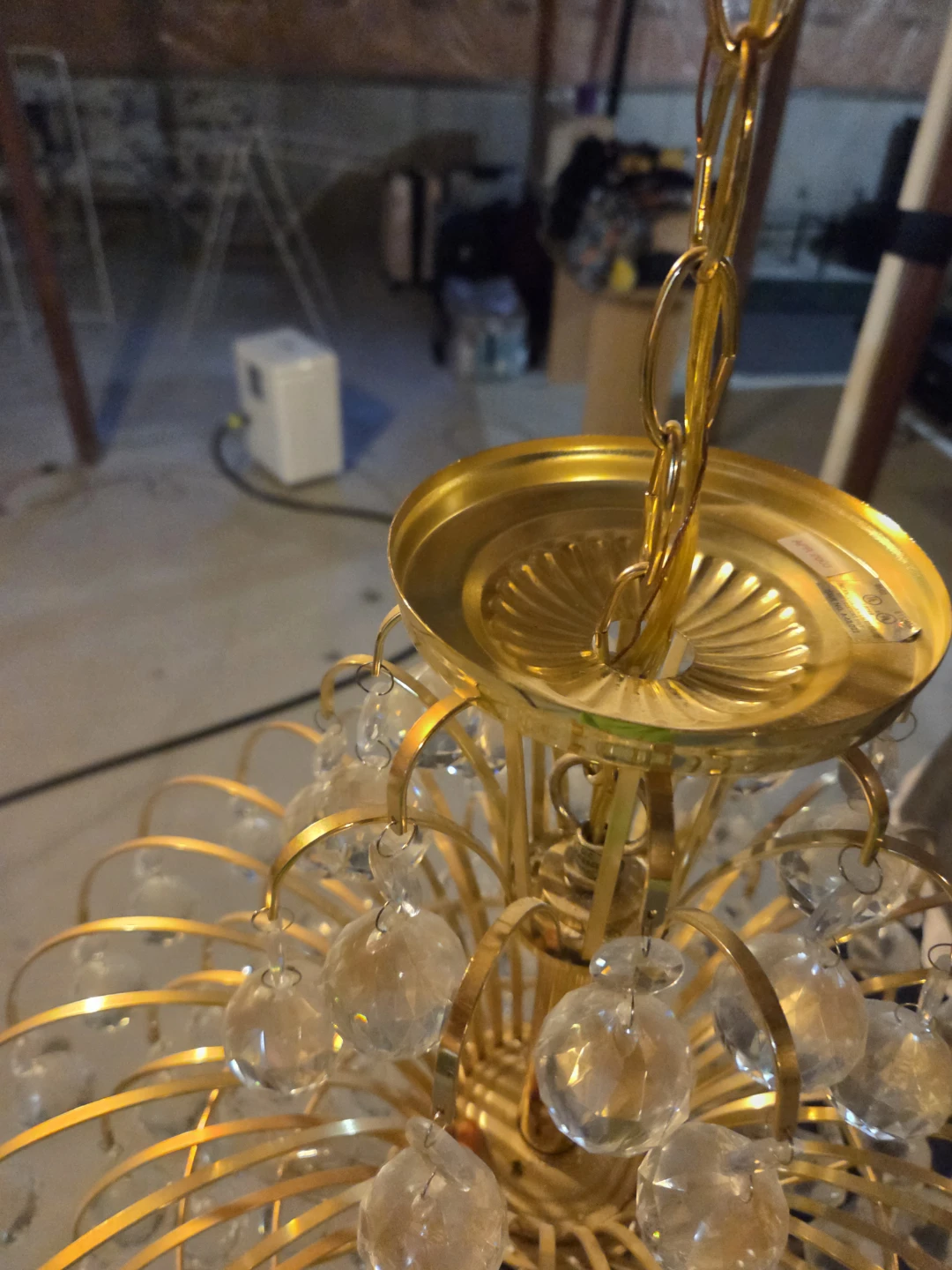 Gold Chandelier with Crystal Pendants - photo 2