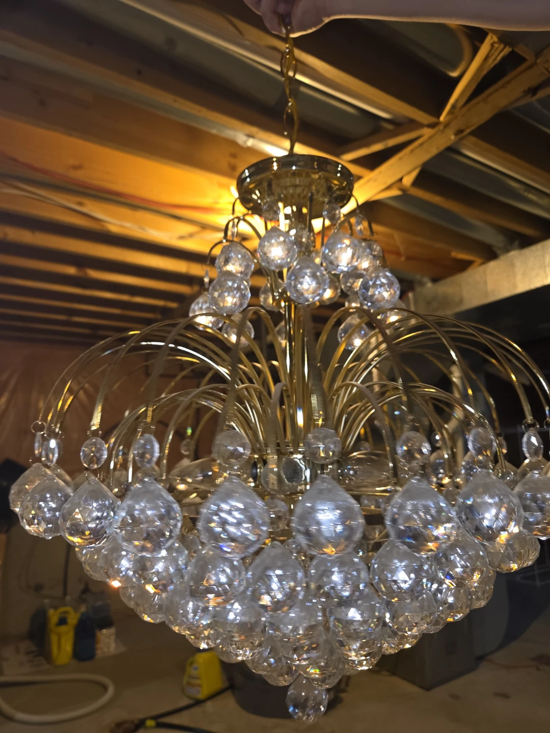 Gold Chandelier with Crystal Pendants - photo 3